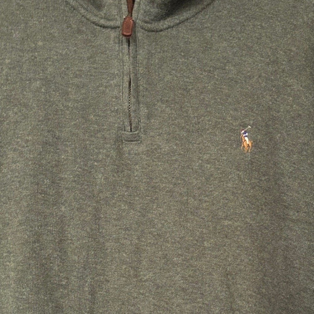 Polo Ralph Lauren Estate Rib Men's XL 1/4 Zip Pullover Sweater Flesh Pony Preppy - Picture 2 of 6